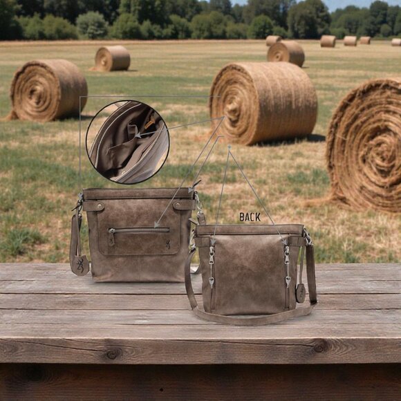 Browing Women's Premium Holstered Handbag with Safety Locks Distressed Brown - Picture 5 of 7